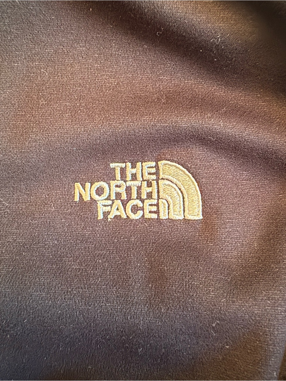 The North Face Brown Jacket with Gold Embroidered Logo